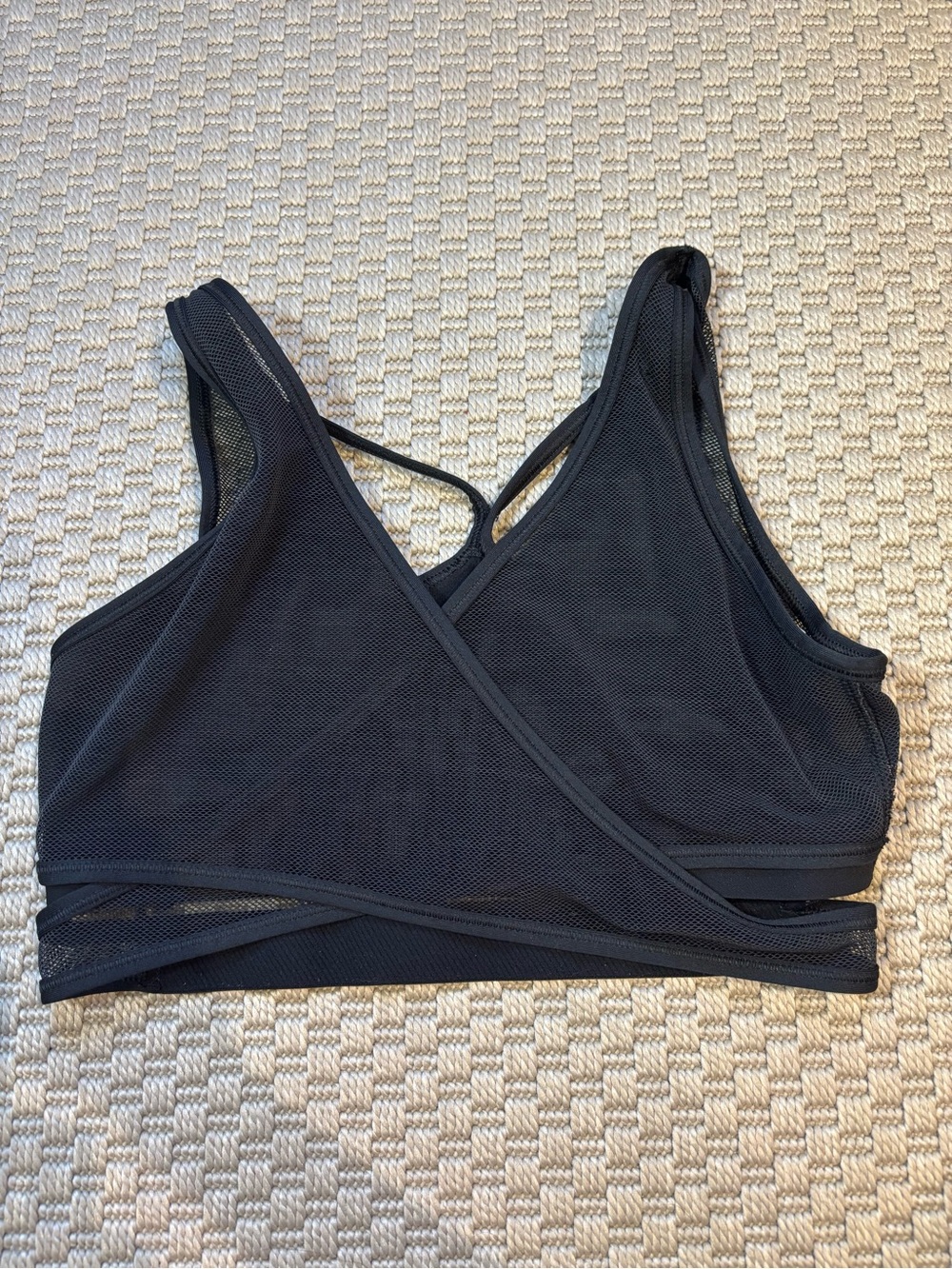 Nike Black Mesh Wrap Sports Bra - Women